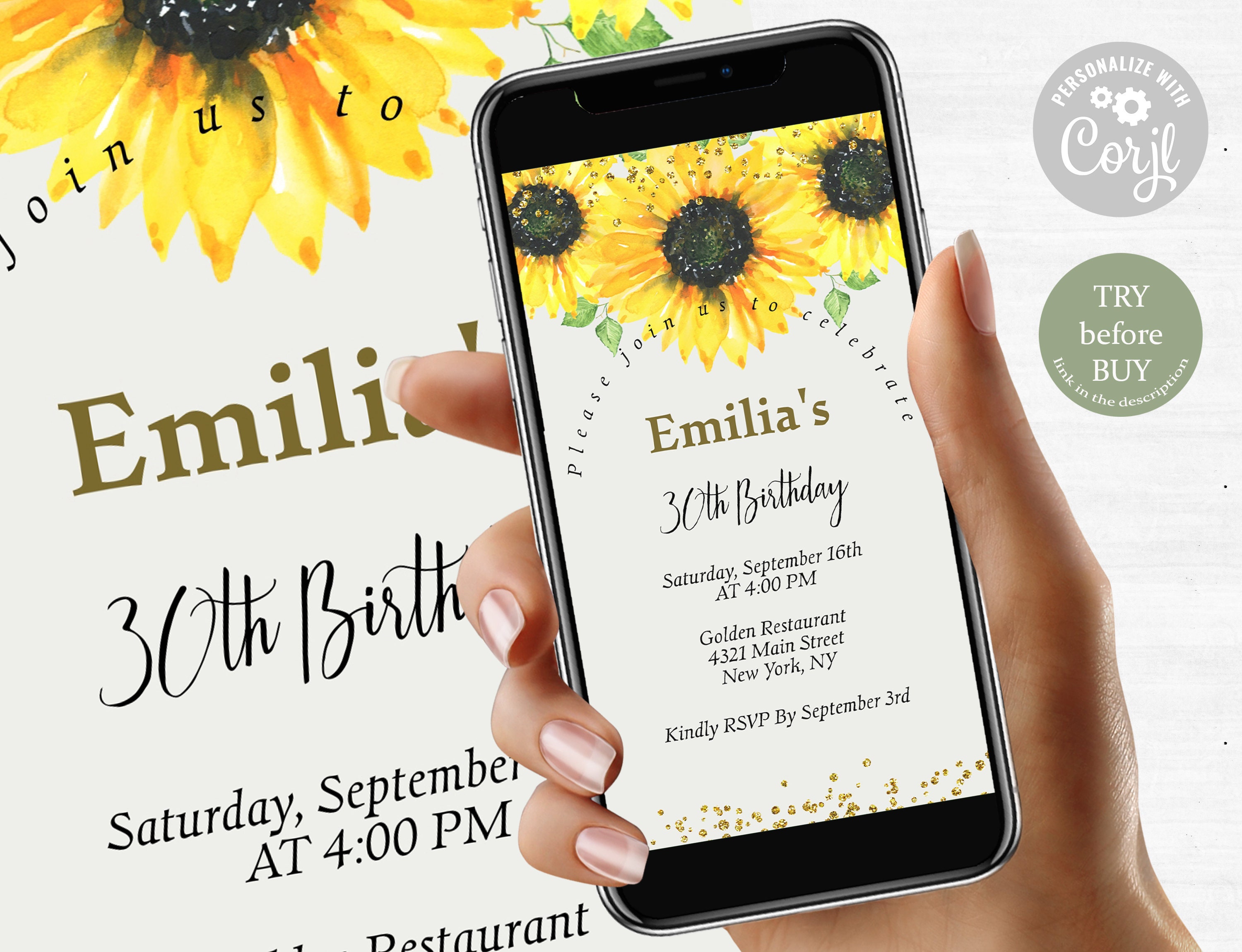 Editable Electronic Birthday Invitation Template Digital Etsy