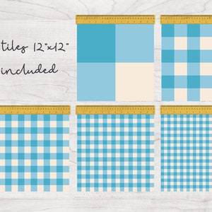 Seamless Gingham Patterns Blue Colors, Fabric Design, Commercial ...