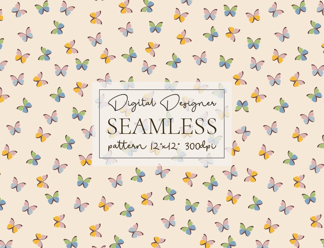 Seamless Butterfly Pattern, Jpeg, Instant Download, 12"x12" - Etsy