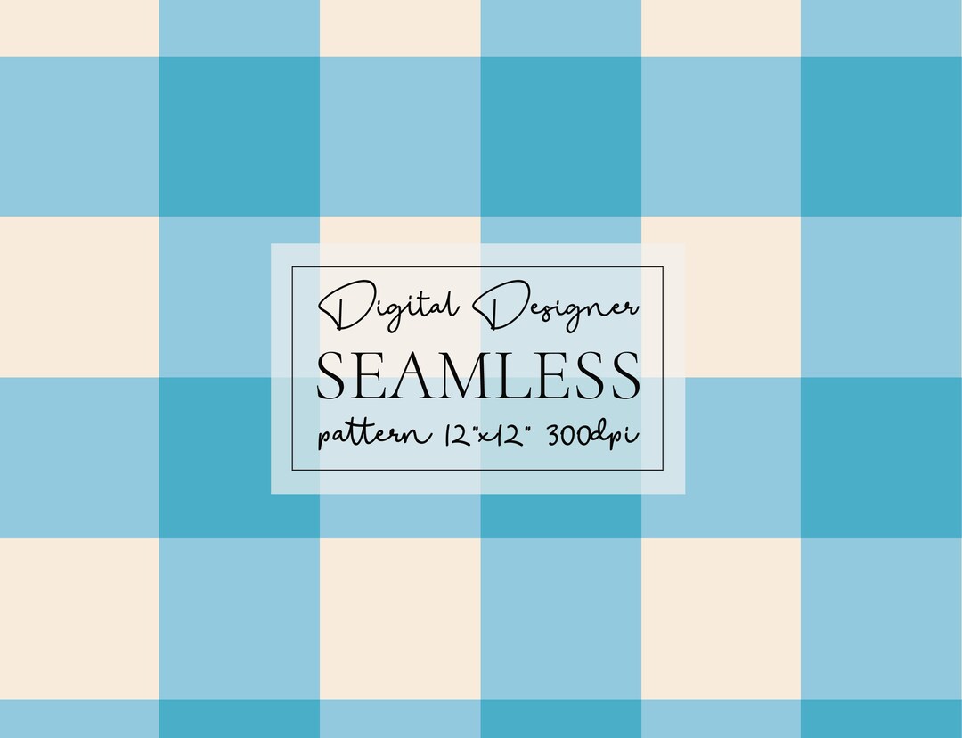 Seamless Gingham Patterns Blue Colors, Fabric Design, Commercial ...