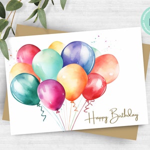 Printable Hand Drawn Greeting Card Happy Birthday to You, Instant Download, Print at Home, Print 8.5"x11", Cut to 7"x5" folded