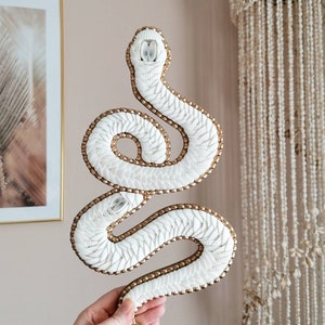 "Snake" wall decoration in shells (35x20) - Boho inspired home decor - Handmade - Made in France - Snake