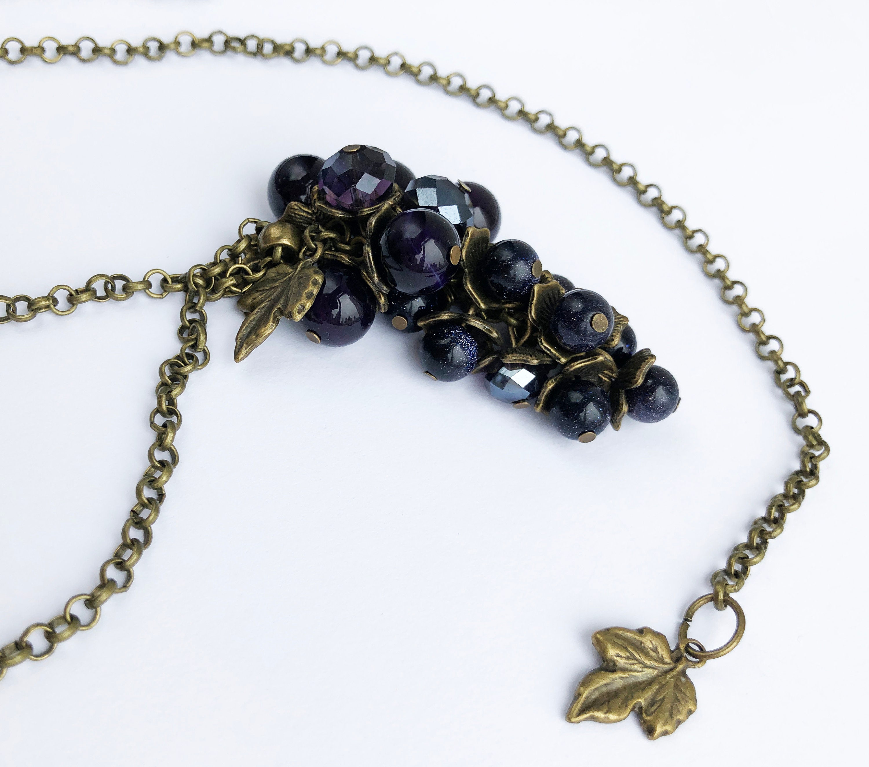 Grapevine necklace grape bunches jewelry statement boho Etsy