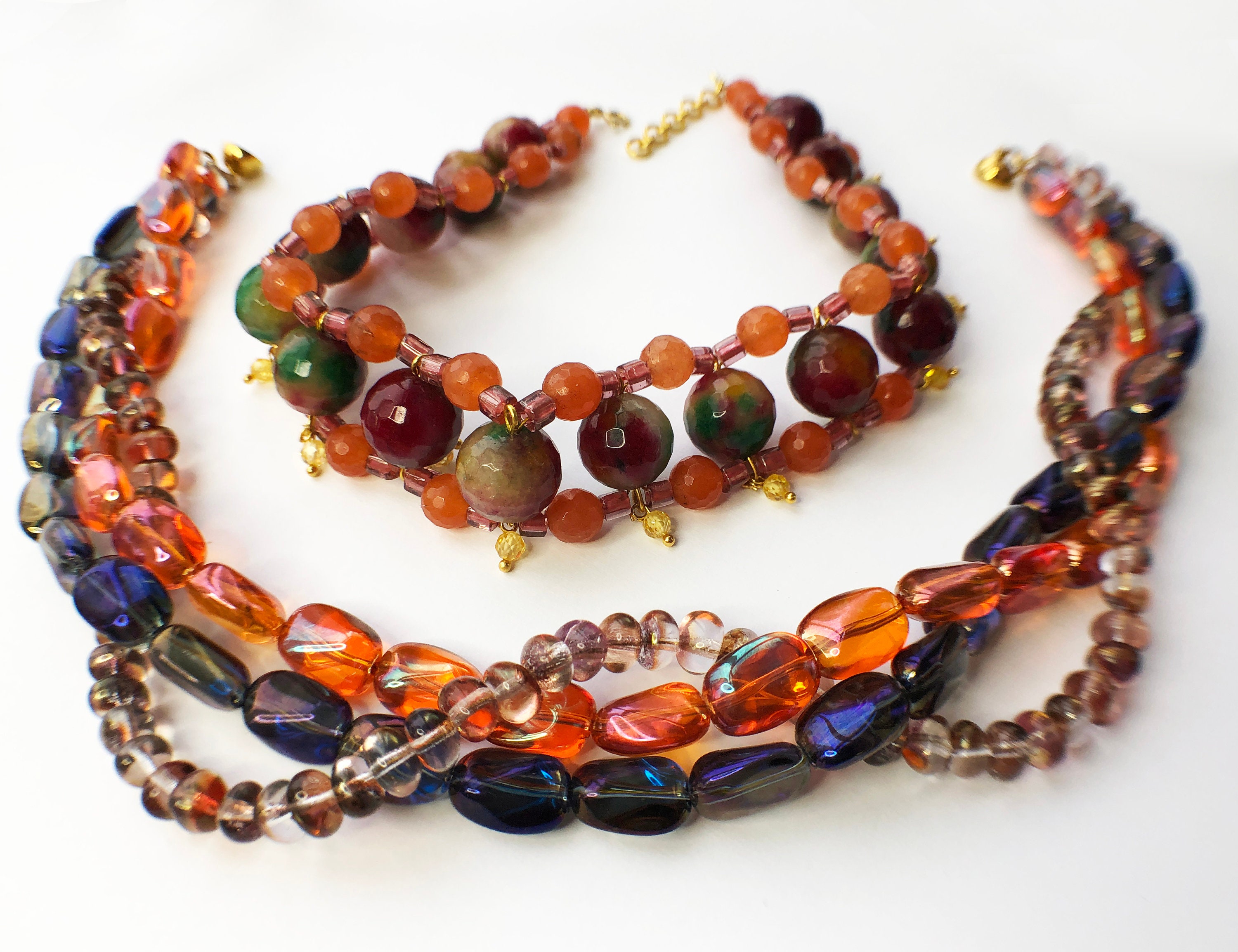 Ooak weird jewelry Unique necklace collar wide Layered Etsy