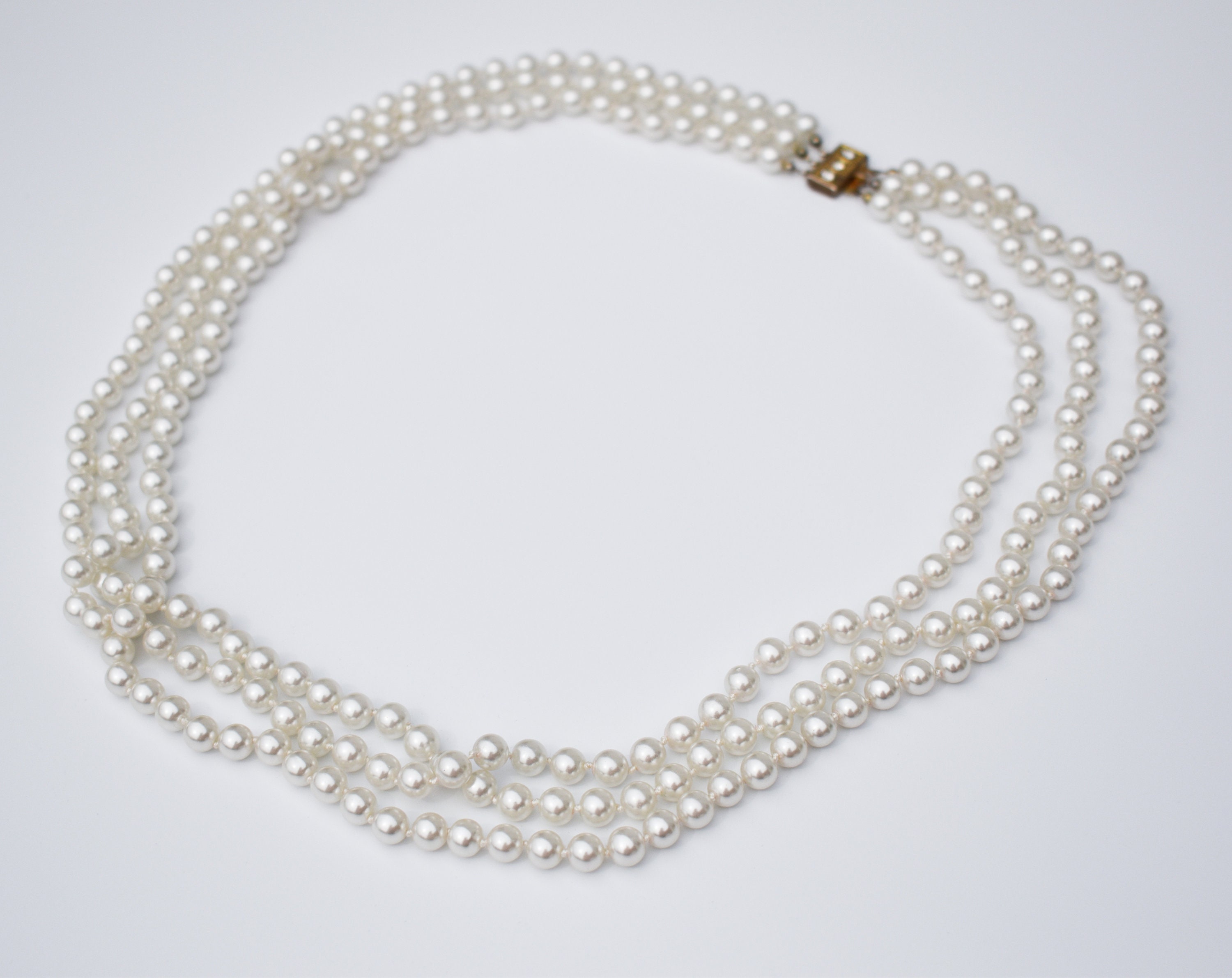 Opera length pearl necklace vintage elegant multi layer pearl Etsy