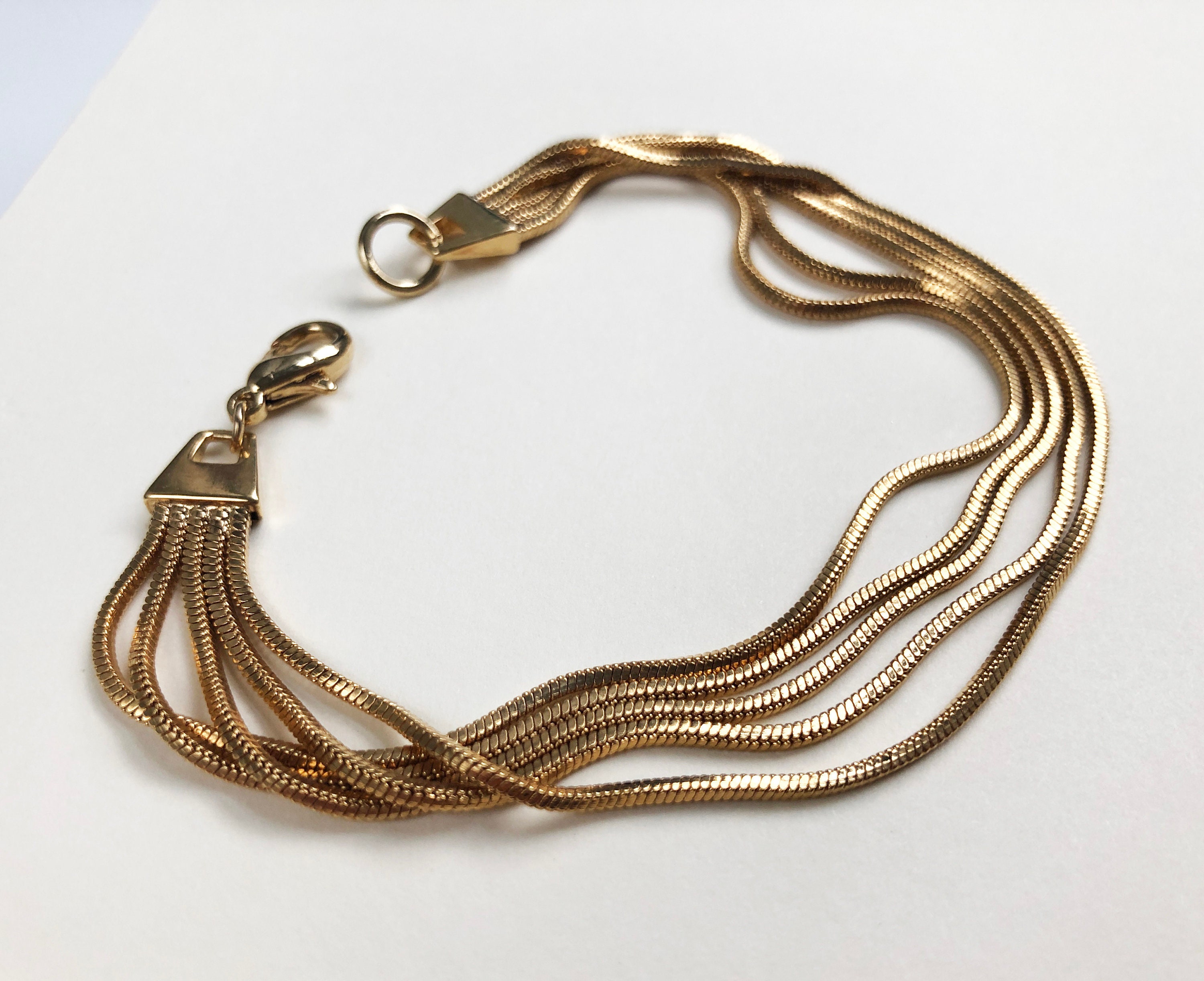 Snake chain bracelet gold basic multi layer bracelet for Etsy