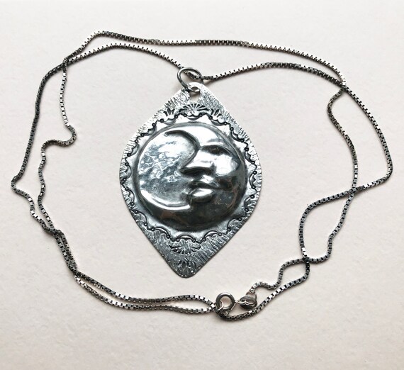 Black Sun Stone Moon Copper Bison Pendant
