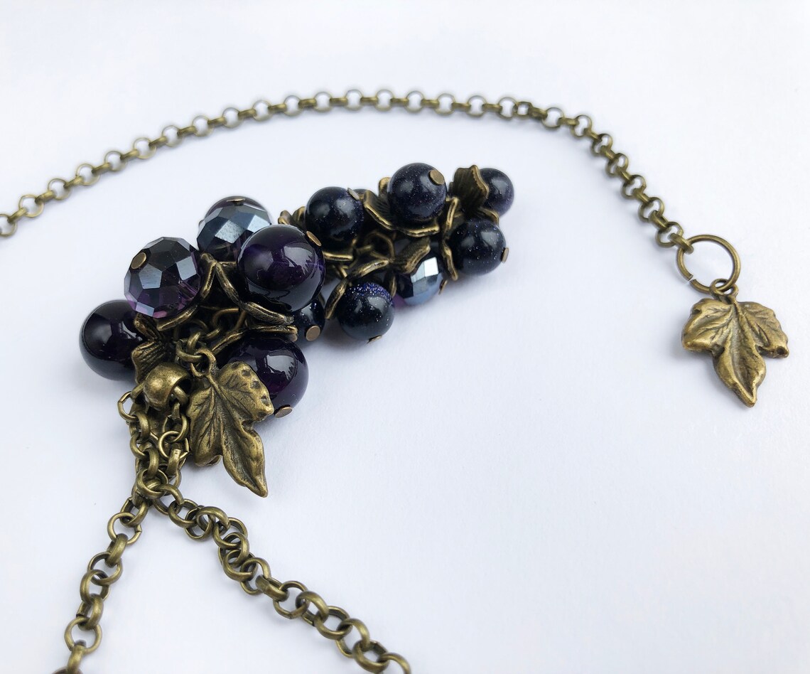 Grapevine necklace grape bunches jewelry statement boho Etsy