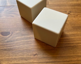 White Painted Wood Blocks with Rounded Edges – 1.75-Inch Cube | Smooth Finish for Crafts and Décor