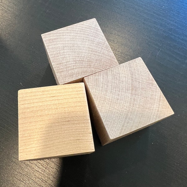 Natural wood blocks 1.75" cubed