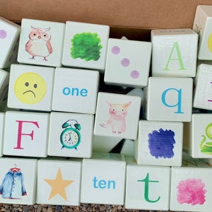 Oh Baby! Colorful Wooden Alphabet Blocks | Educational Toy & Nursery Décor