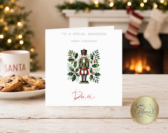 Personalised Christmas Nutcracker Card- Grandson  XM124