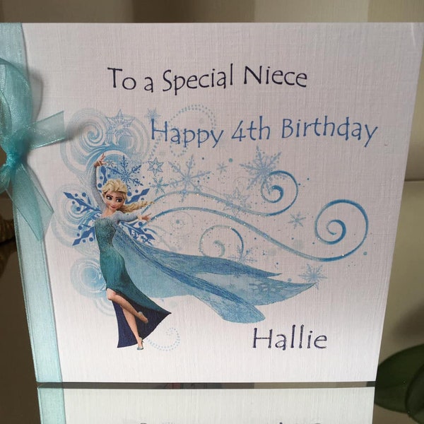 Girls Birthday Card Princess Elsa  Any Relation Any Age