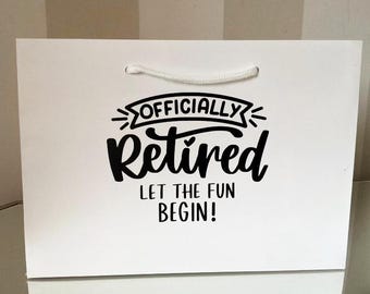 Personalised Retirement Gift Bag - Customised with name Retirement Gift Bag