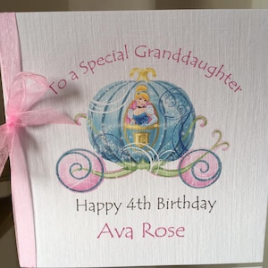 Personalised Birthday Princess Carriage Card-Daughter-Granddaughter-Great Granddaughter-Niece-Goddaughter-Cousin-Sister-Friend-Any Age D