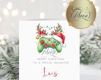 Personalised Gamer Christmas Card for any relation nephew Son Daughter Niece Grandson XM109