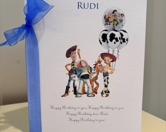 A5 Personalised Toy Story Boys Birthday card Son Any Age Birthday Grandson - Nephew - Great Grandson - Great Nephew
