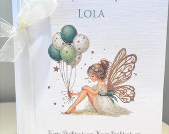 Personalised A5 Girls Birthday Card Fairy Holding Balloons  Daughter Granddaughter Niece Goddaughter Great Niece Great Granddaughter F46