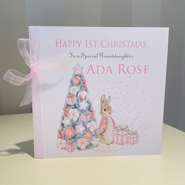 Personalised 1st Christmas Card- Daughter - Niece - Granddaughter - Great Niece - Great Granddaughter - Sister - Cousin