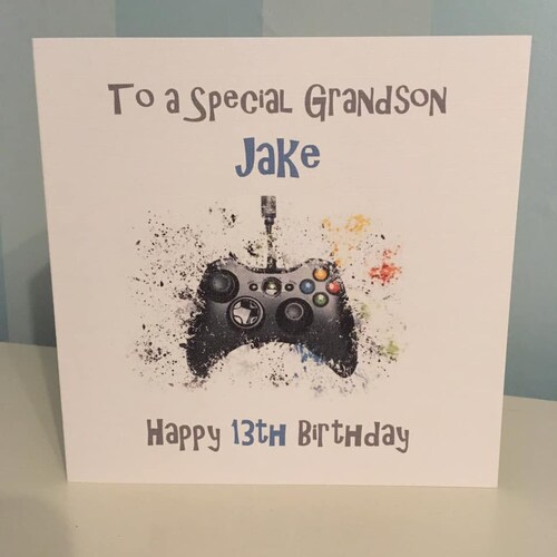 Personalised Gaming Controller Christmas Card - For Son, Grandson, Or Nephew