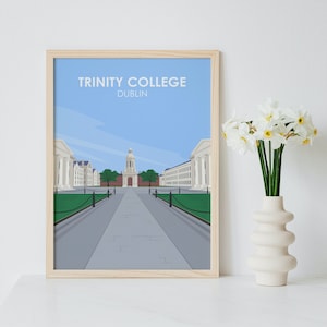 Trinity College Dublin Minimal Wall Art Print || Downloadable Digital File, Ireland Poster, Travel, Typography, Ireland Home Decor Gift