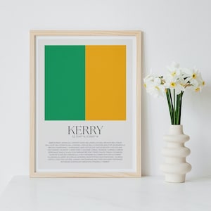 Irish Wall Art Kerry Print || Downloadable Digital File, Ireland Poster, Travel, Typography, Minimal Home Decor Gift For Her and Him