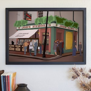 Dublin Pub Minimal Wall Art Print || Kehoe&#39;s Pub, Downloadable Digital File, Ireland Poster, Travel, Ireland Home Decor Gift