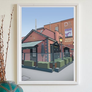 Dublin Pub Minimal Wall Art Print // Peggy Kelly&#39;s Pub, File digitale scaricabile, Poster Irlanda, Viaggi, Irlanda Home Decor Gift