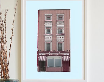 Dublin Pub Minimal Wall Art Print || The Long Hall Pub, Downloadable Digital File, Ireland Poster, Travel, Ireland Home Decor Gift