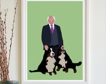 Digital Print || President Michael D Higgins & The Doggies