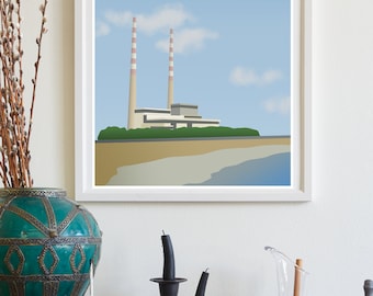 Ireland Poolbeg Dublin Minimal Poster || Downloadable Digital File, Irish Print, Home Decor Gift, Wall Art, Digital Print, SVG, JPEG, PNG