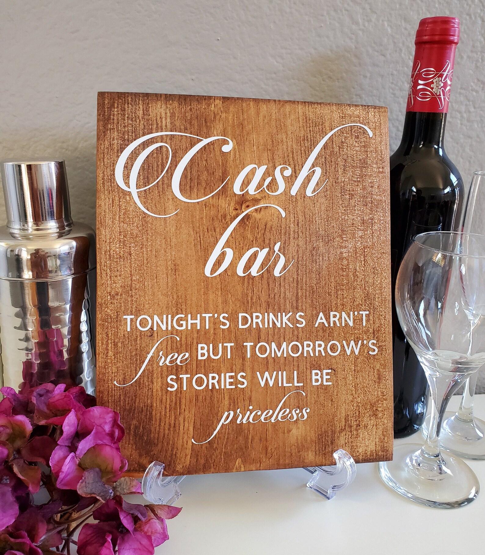 Cash Bar Wedding Sign Wedding Bar Sign Cash Bar Sign Rustic Etsy