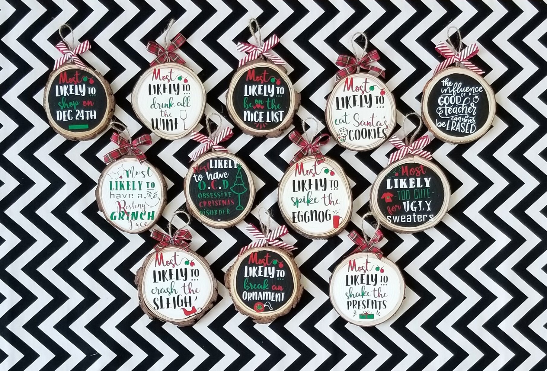 Most Likely... Christmas Tree Ornaments Set of 4 Fun Funny  Etsy