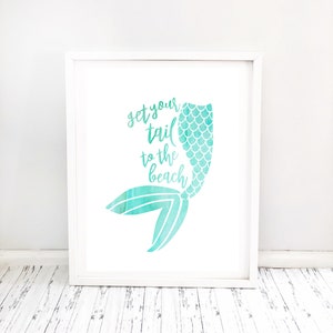 Mermaid Tail Beach Poster: Printable Wall Art (Digital Download)