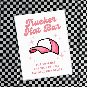 Druckbare Trucker Hat Bar Zeichen - digitaler Download, anpassbar, Trucker Hat Bar Party Zeichen