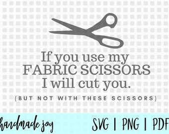 Funny Fabric Scissor SVG: Sewing & Quilting Design (Digital Download)