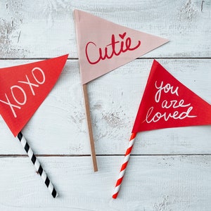 Valentines Pennant Flags Printable: Set of 5 Designs (Digital Download)