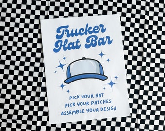 Printable Trucker Hat Bar Sign: Customizable Party Decor (Digital Download)