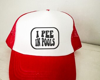 I Pee in Pools Trucker Hat SVG - Summer Cut File (Digital File)
