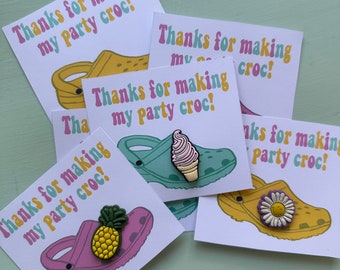Croc Charm Party Favor Tags: Trendy Printable Cards (Digital Download)