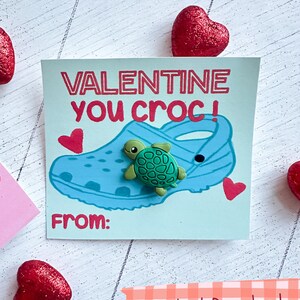 Croc Valentines, Class Valentines, Printable Valentines, Croc Charm Tag ...