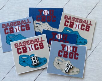 Baseball Team Croc Card: Shoe Charm Gift Tag (Digital Download)