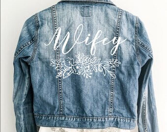 Wifey svg for custom bride wedding jacket diy decal