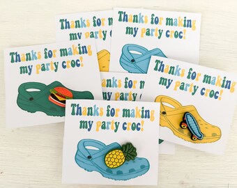 Croc Party Favor Tags: Shoe Charm Gift Cards (Digital Download)
