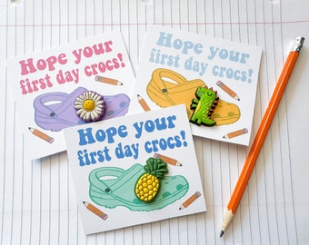 Printable Croc Charm Card Holder | First Day of School Class Gift (Digital Download)