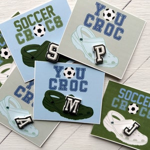 Soccer team gift tag, Croc card, gift tags soccer, team gift, shoe charm, croc gift card, croc charm, soccer printable, soccer party
