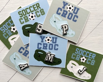 Soccer team gift tag, Croc card, gift tags soccer, team gift, shoe charm, croc gift card, croc charm, soccer printable, soccer party