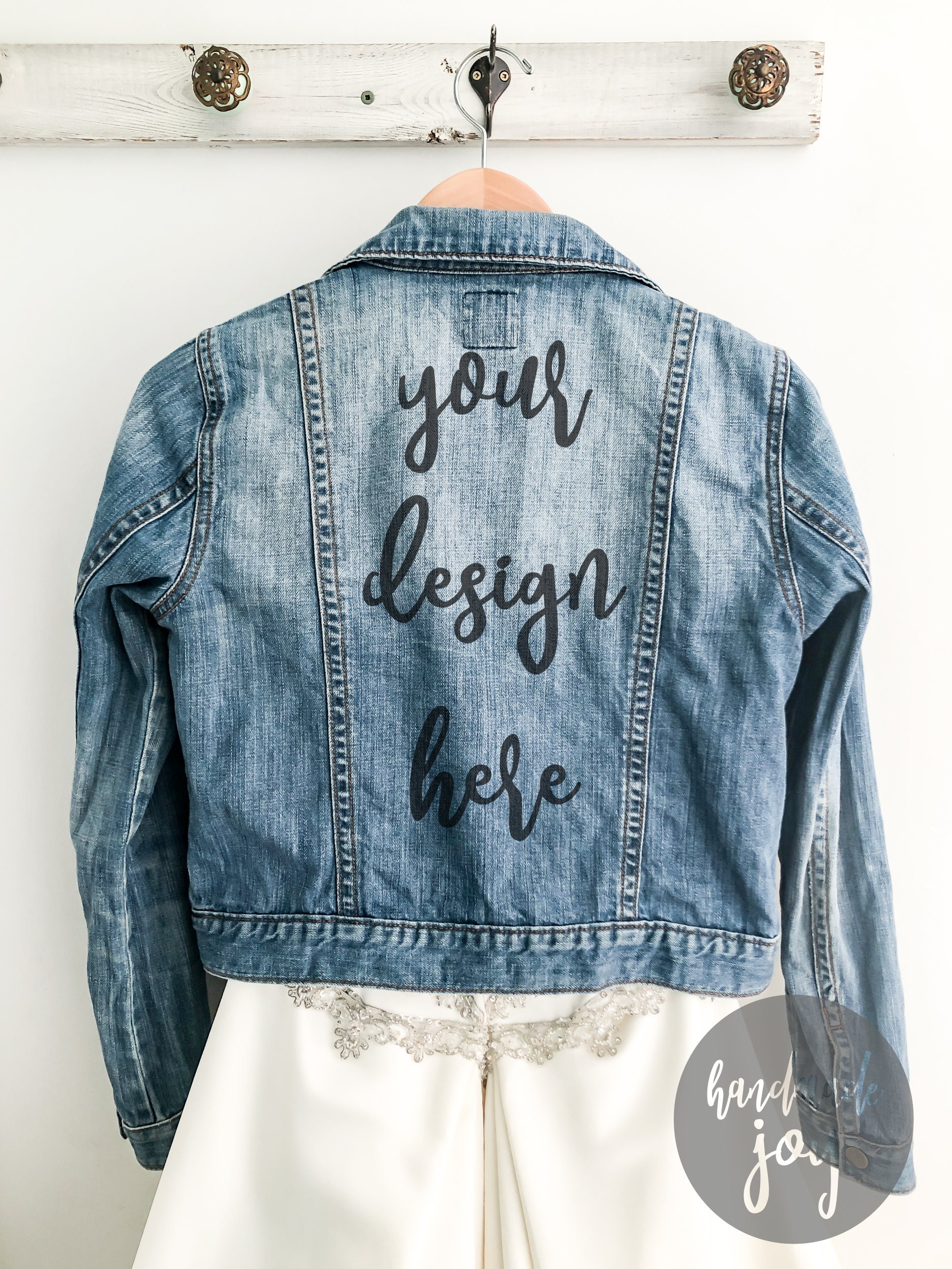 Jean Jacket Wedding Mockup: Flat Lay Product Photo (digital