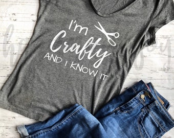 I&#39;m Crafty and I know It svg, funny crafter svg, craft quote svg, funny svg, crafter gift svg, cricut, commercial use, svg file, svg files
