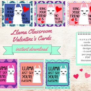 Llama valentines card, llama valentines, classroom valentines, llama valentine, llama printable valentines, llama, kids valentine
